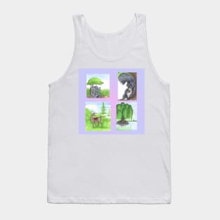 Elephant, Squirrel, Deer and Tree Tank Top